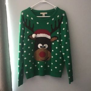 LOVE BY DESIGN GREEN CHRISTMAS SWEATER